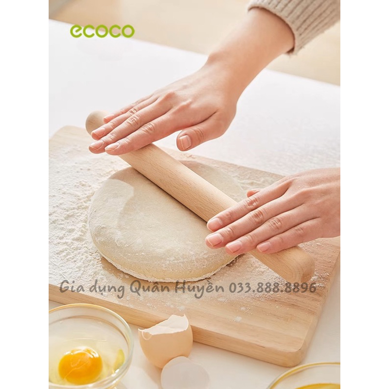 Cán lăn bột làm bánh bằng gỗ tre cao cấp ECOCO 30cm và 40cm