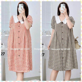 Váy bầu đầm bầu MAMADRESS thiết kế voan mềm 2 lớp cúc thật dùng đc cả SAU SINH cho con ti tiện lợi RẺ ĐẸP sang chảnh