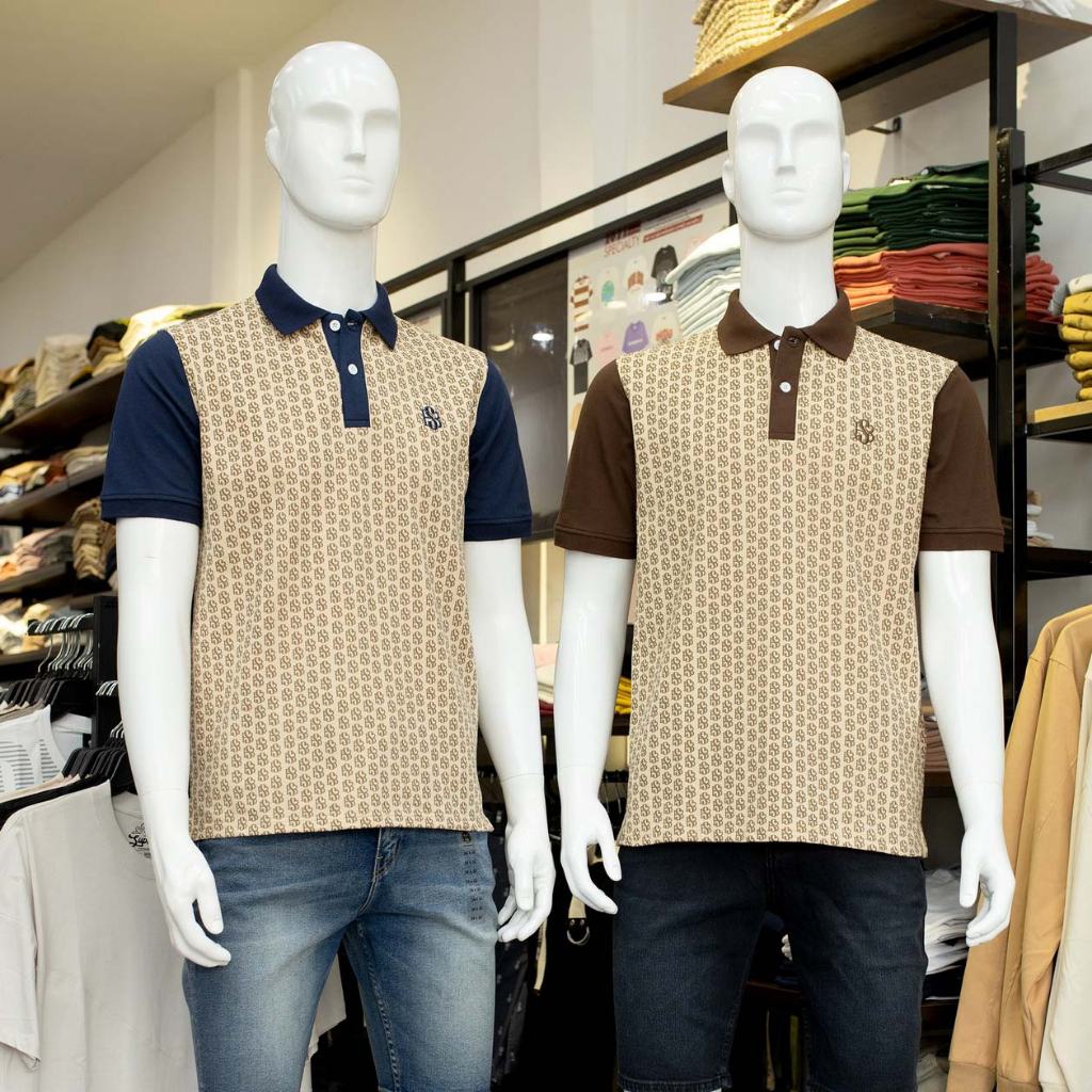 Áo polo nam monogram Super Bros hàng chính hãng, phong cách Hàn Quốc vintage với chất vải cá sấu cao cấp xịn đẹp