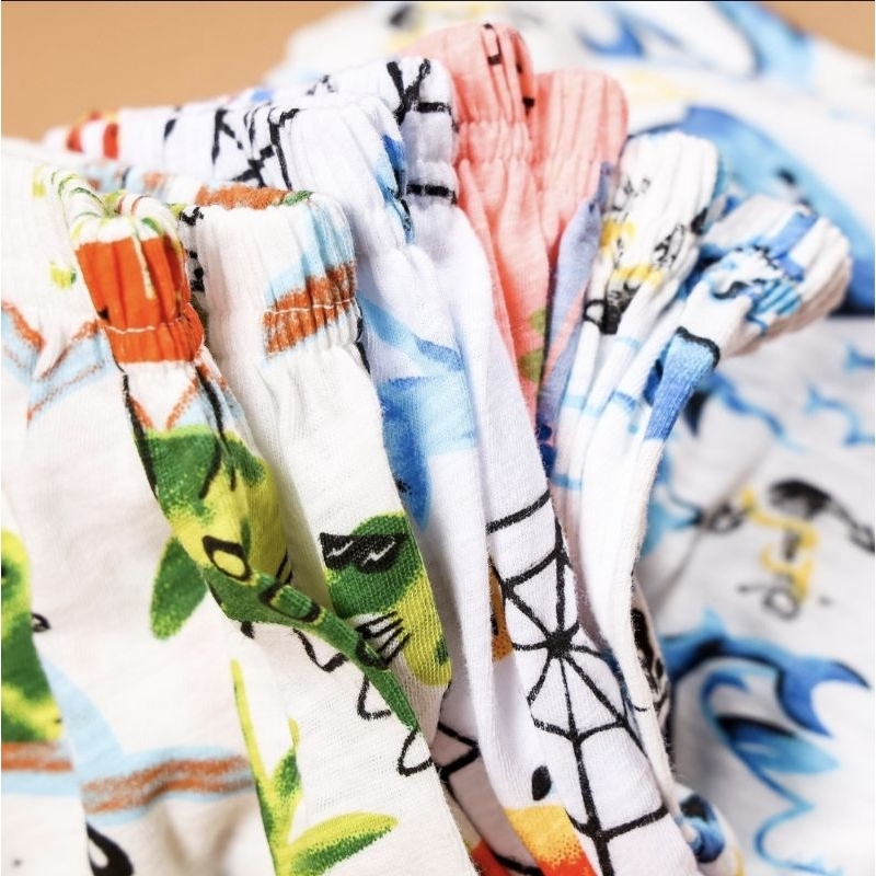 Bộ cộc tay cotton/ cotton xước vải xuất Hàn khủng long siêu nhân mặc nhà cho bé trai