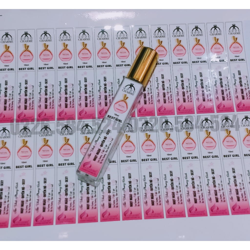 Tem nước hoa chiết 10ml Good_Charme lột dán, chống nước, không phai màu