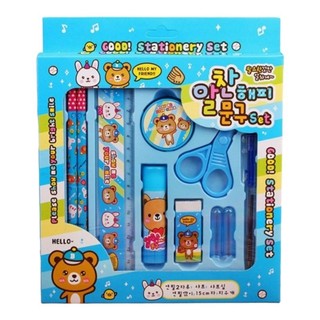 Bộ đồ dùng học tập bút viết thước gôm chuốt