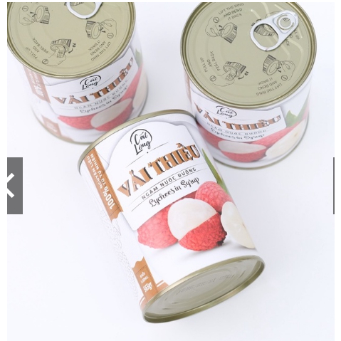 Vải ngâm đường dùng làm trà vải....hộp 565g