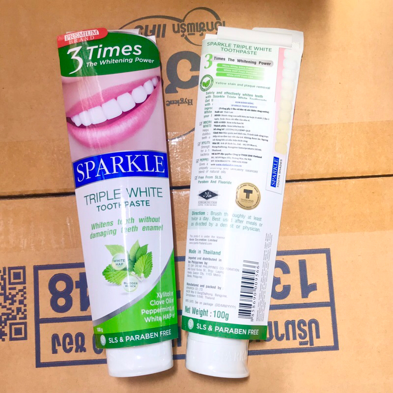 🥎 kem đánh răng siêu trắng Sparkle Thái lan 100g