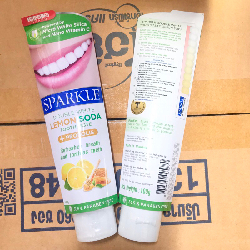 🥎 kem đánh răng siêu trắng Sparkle Thái lan 100g