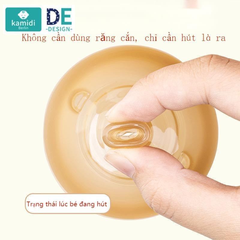 Núm vú ống hút nước KAMIDI silicon chính Hãng giúp bé tập hút nước qua bình