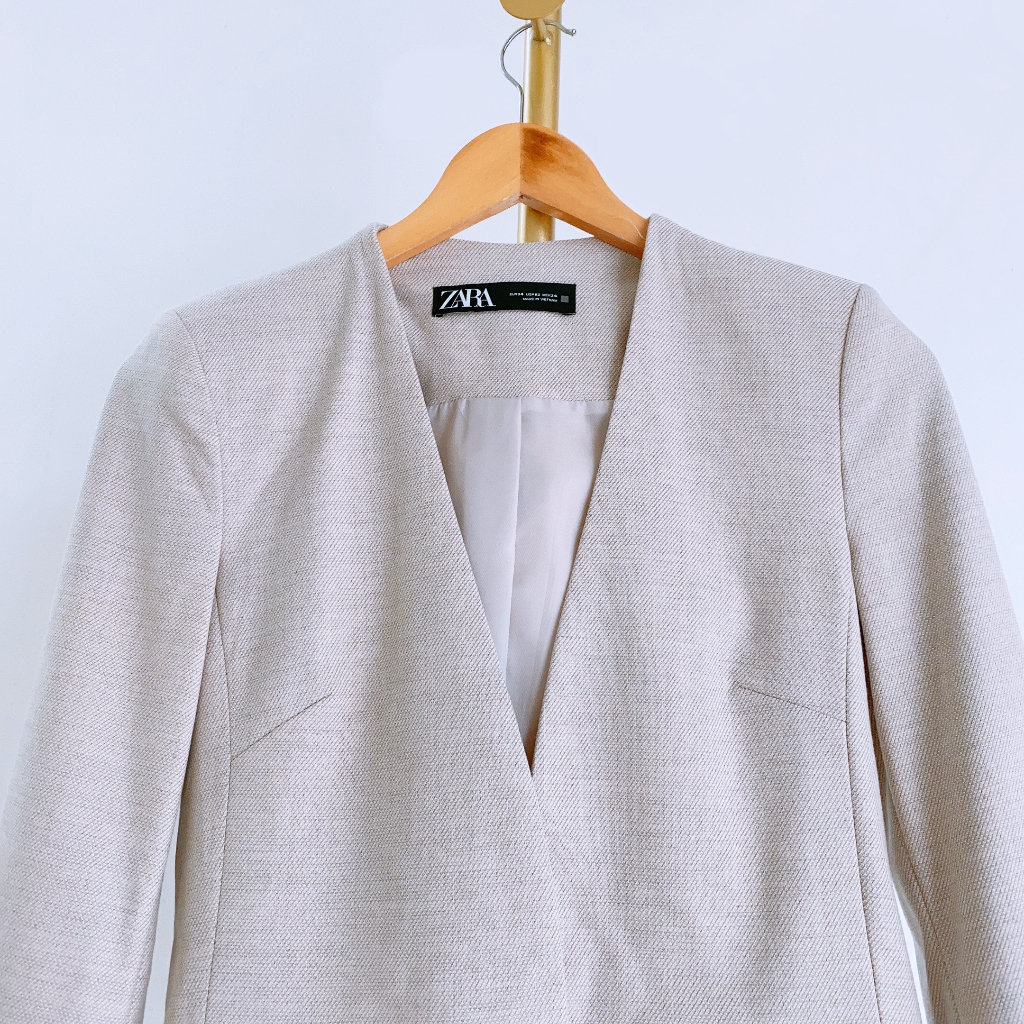 **  Áo khoác Blazer Zara authentic chiết eo cổ không ve - Đã Qua Sử Dụng