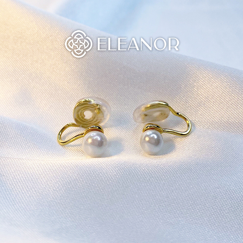Bông tai nữ gắn vành Eleanor Accessories đính ngọc trai nhân tạo phụ kiện trang sức 5768