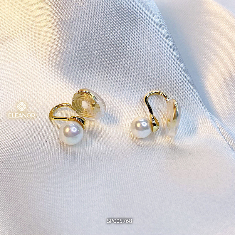 Bông tai nữ gắn vành Eleanor Accessories đính ngọc trai nhân tạo phụ kiện trang sức 5768