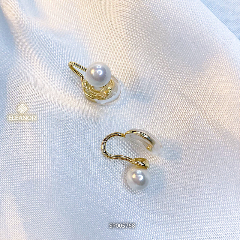 Bông tai nữ gắn vành Eleanor Accessories đính ngọc trai nhân tạo phụ kiện trang sức 5768