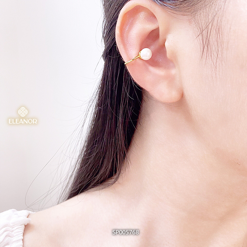 Bông tai nữ gắn vành Eleanor Accessories đính ngọc trai nhân tạo phụ kiện trang sức 5768