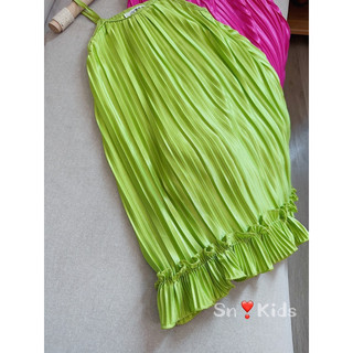 Xả Váy đầm maxi dập ly cho bé gái