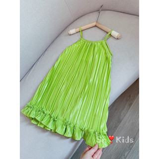 Xả Váy đầm maxi dập ly cho bé gái