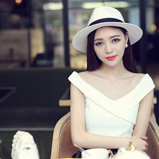 Nón phớt cói nữ thời trang, mũ panama nữ mũ fedora rộng vành thời trang