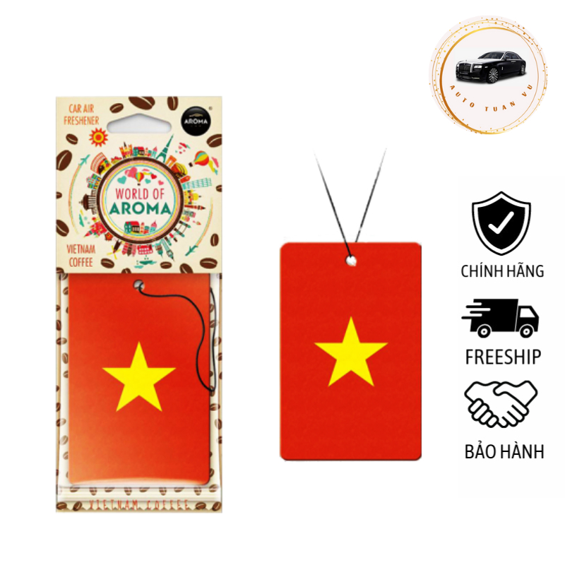 Lá cờ Việt Nam Aroma treo xe ô tô hương cà phê - phiên bản giới hạn