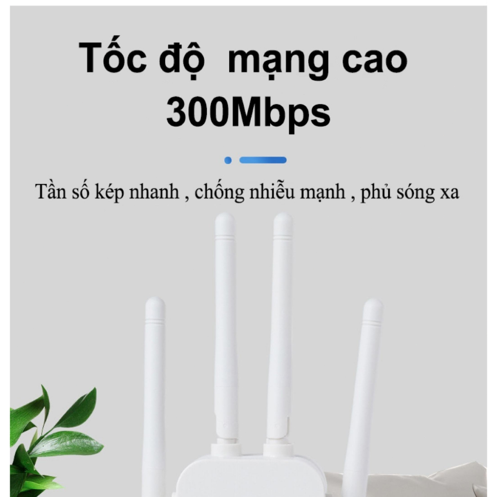 Kích Sóng Wifi 4 Râu Ăng Ten Phát Xuyên Tường Chuẩn N Tốc Độ 300mbps Màu Trắng Bộ Kích Sóng Wifi Thu Phát Mở Rộng Sóng | BigBuy360 - bigbuy360.vn