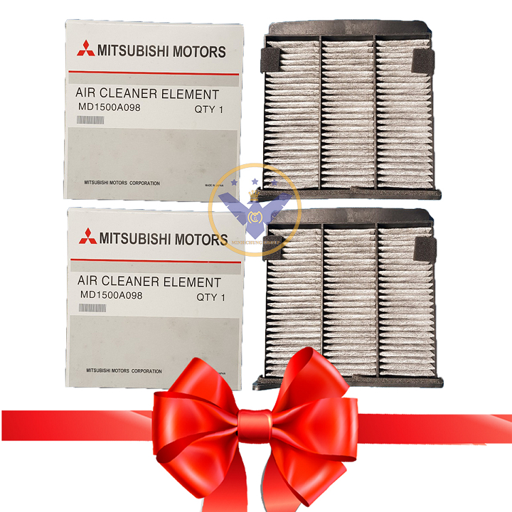 COMBO 2 lọc điều hòa than hoạt tính Mitsubishi Triton trước 2014, Outlander, Pajero Sport, Lancer