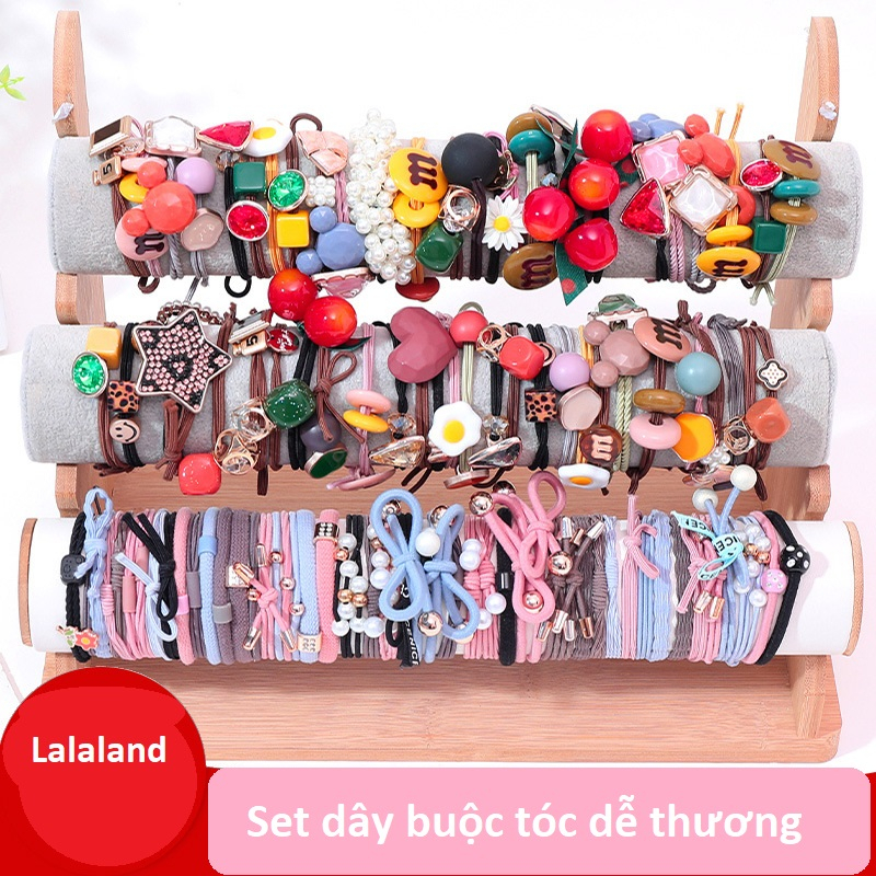 Set dây buộc tóc thun nhiều chi tiết cho trẻ em và người lớn đều dùng được đựng trong hộp gọn gàng