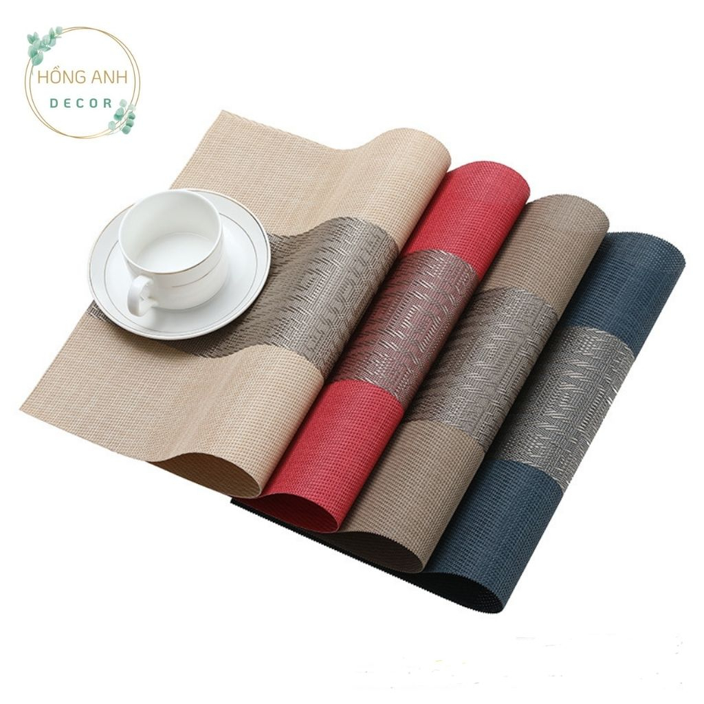 Tấm Lót Bàn Ăn Miếng Lót Bàn Ăn Placemat PVC Cao Cấp Chống Thấm Dầu Chống Bám Bẩn Gia Đình Nhà Hàng Khách Sạn