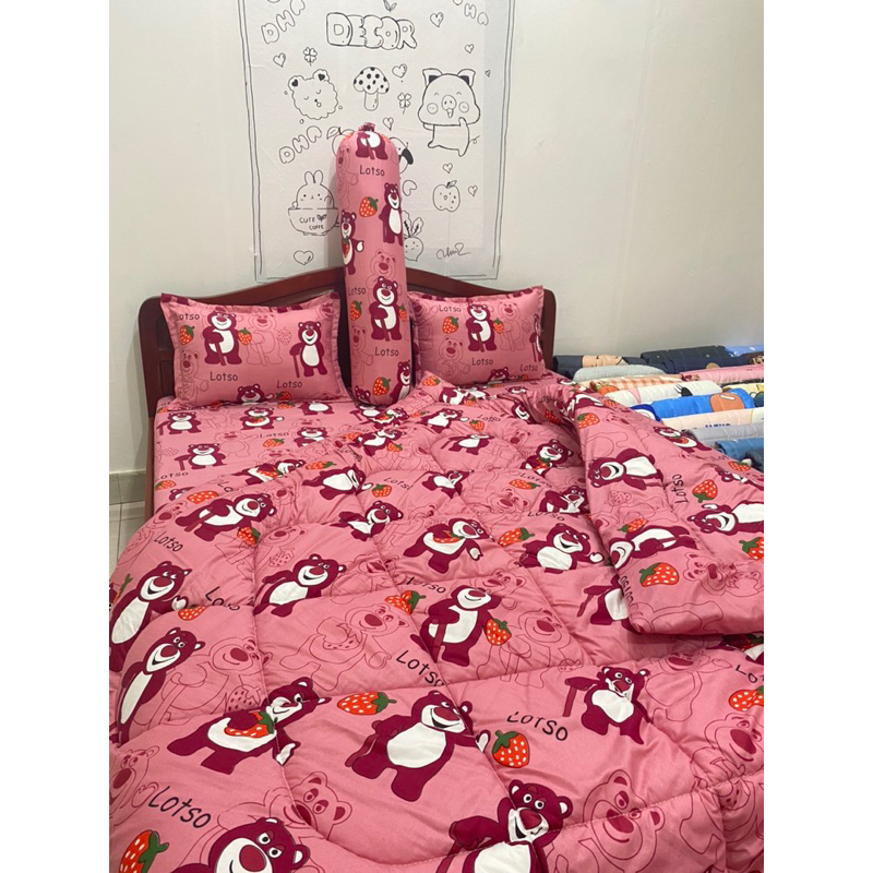 Chăn ga poly cotton dhn decor GẤU DÂU