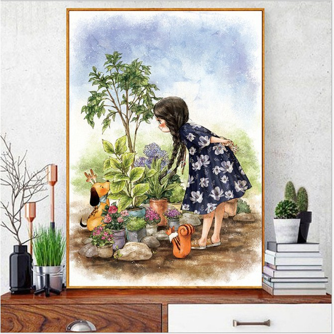 Tranh thêu chữ thập hoa mẫu đơn mẫu mới về 70*100cm