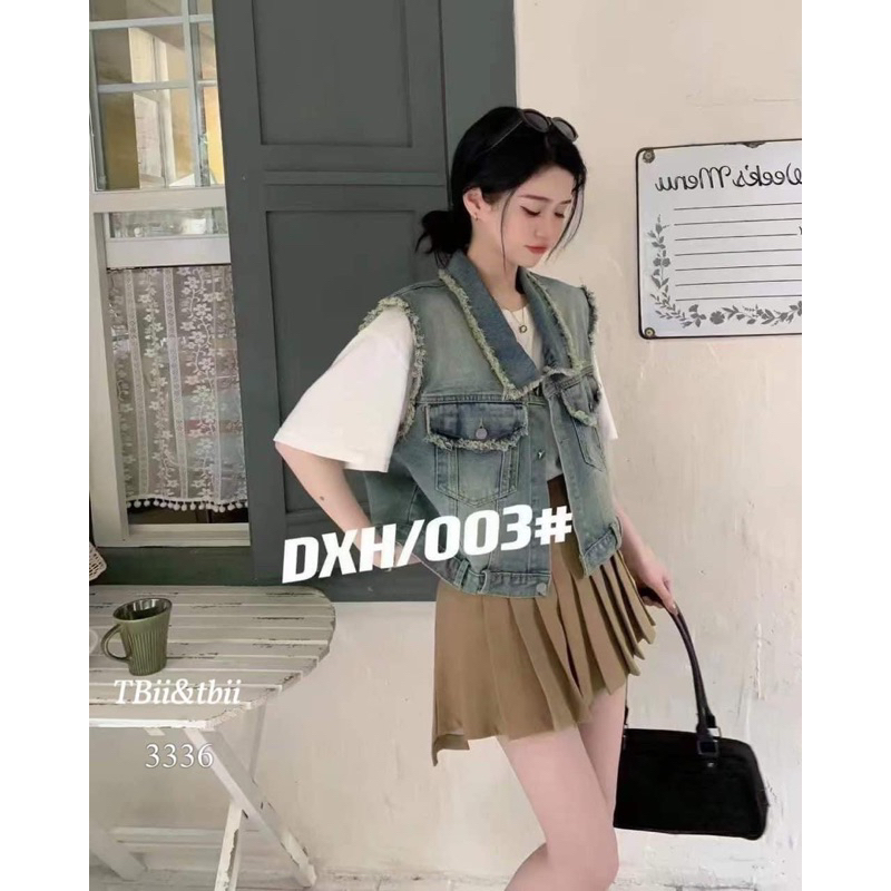 ÁO BÒ XANH TUA RUA XÁCH NÁCH DÁNG NGẮN