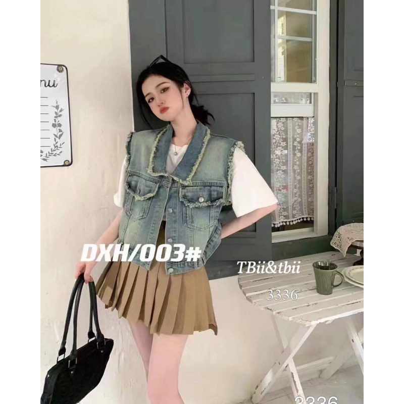 ÁO BÒ XANH TUA RUA XÁCH NÁCH DÁNG NGẮN