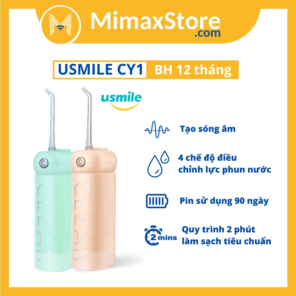 Máy Tăm Nước Sóng Siêu Âm USMILE CY1 | Hàng Chính Hãng | Bảo Hành 12 Tháng | Mimax Store