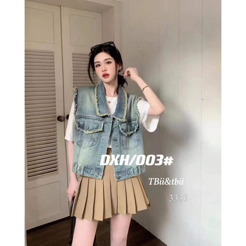 ÁO BÒ XANH TUA RUA XÁCH NÁCH DÁNG NGẮN