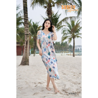 SFB3021 ĐẦM LỤA TRỄ VAI