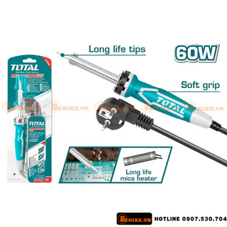 Mỏ hàn chì TOTAL kèm đế để đầu hàn công suất 40W - 60W - 100W điện áp 220V~240V TET1406 - TET1606 - TET10006