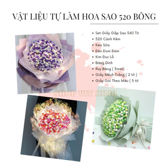  Set Vật Liệu Làm Bó Hoa Sao 520 Bông | Set Làm Bó Hoa Sao Giấy | Shop Vịt Xinh 86 