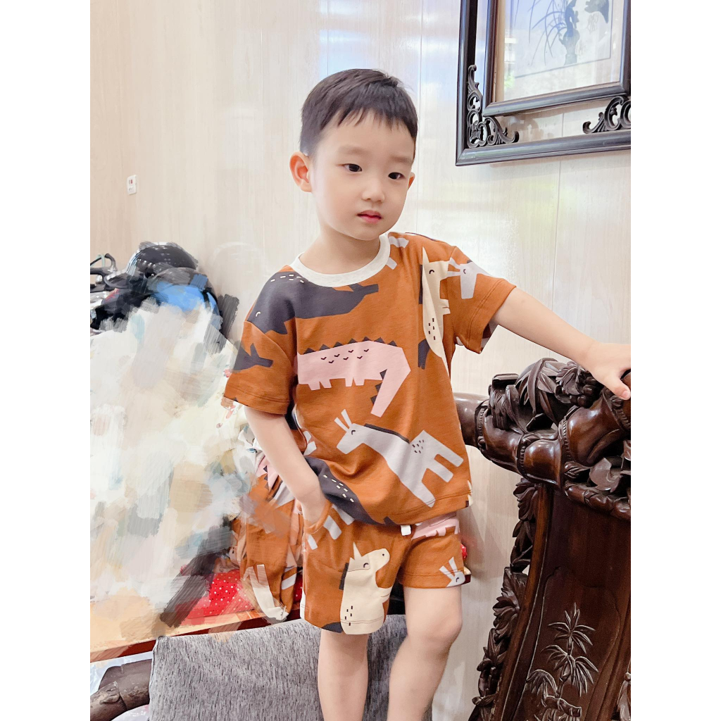 Sét cộc tay Cotton động vật hoạt hình ngộ nghĩnh cho bé từ 2-5 tuổi