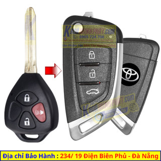 Chìa Khoá Độ gập xe Toyota Innova, Vios, Fortuner,  Altis, Yaris, Hilux mẫu V14