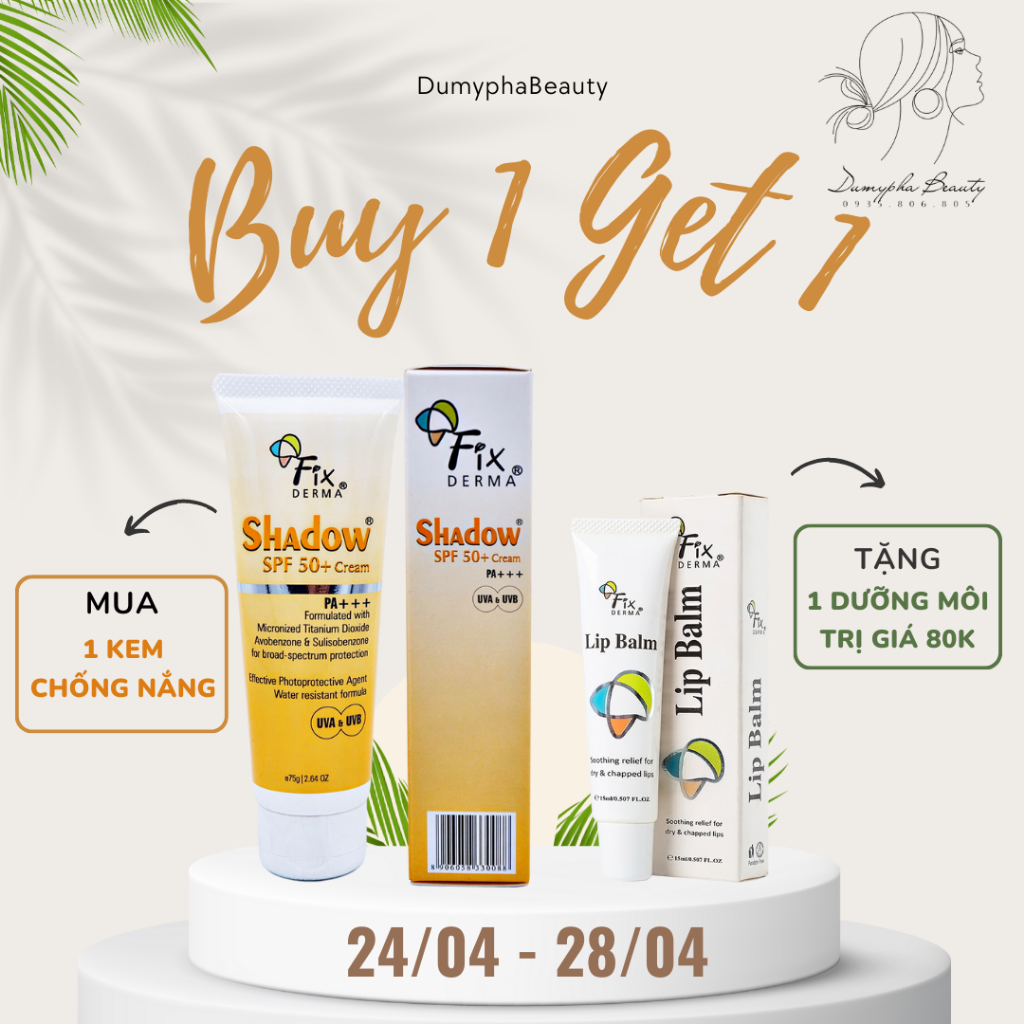 [MUA 1 KCN TẶNG 1 SON] Kem chống nắng dưỡng ẩm Fixderma SPF 50+ TẶNG Son dưỡng Lip Balm