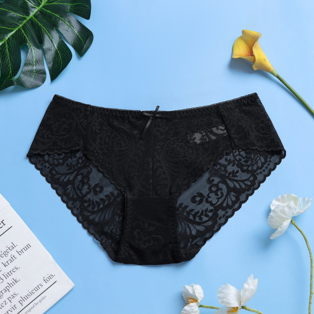 Combo 4 Quần Lót Nữ Ren Lưng Thấp Co Giãn Thoải Mái (Mustoto MQ55)