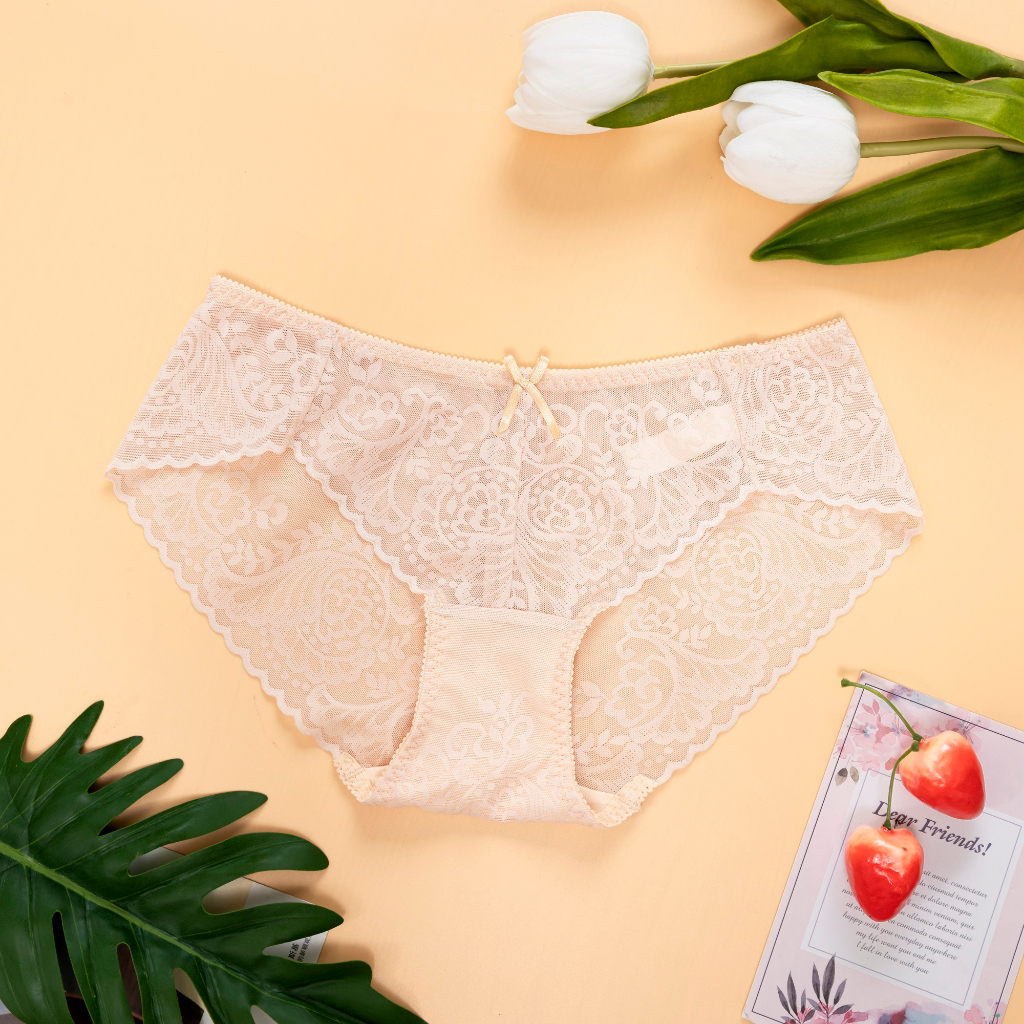 Combo 4 Quần Lót Nữ Ren Lưng Thấp Co Giãn Thoải Mái (Mustoto MQ55)