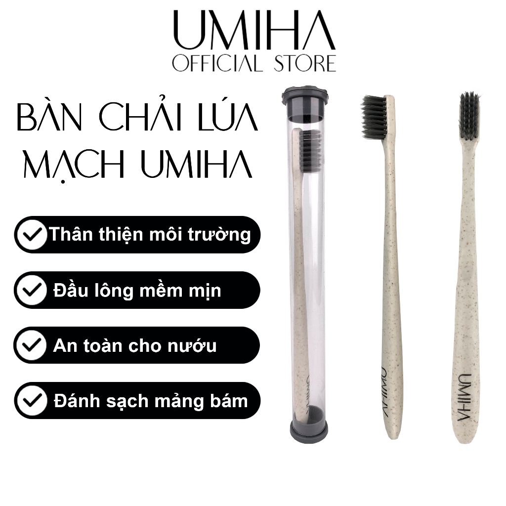 Bàn chải đánh răng mềm UMIHA - Chất liệu cao cấp nhỏ gọn, bàn chải đánh răng siêu mềm mịn, bảo vệ nướu, sạch răng miệng