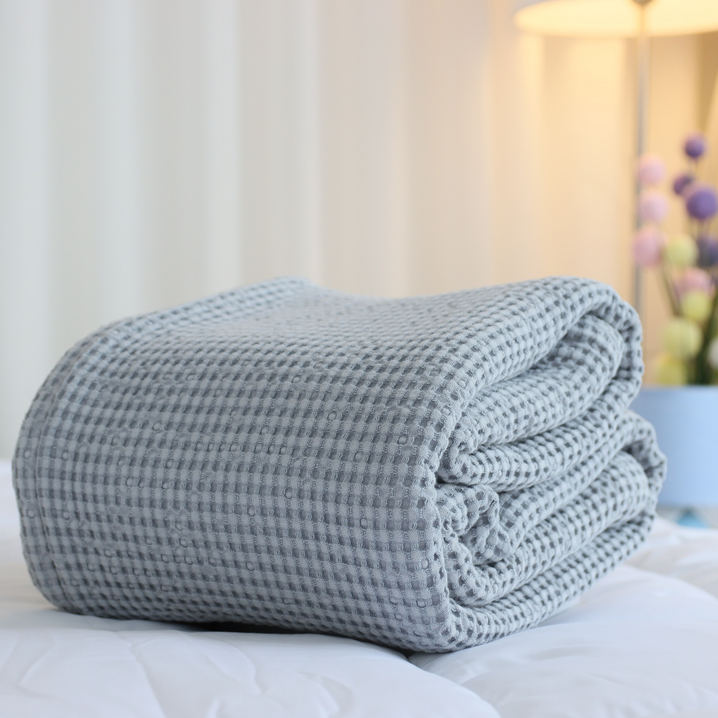 Chăn văn phòng K-Bedding By Everon chất vải Cotton Modal  Họa Tiết Tổ Ong  chăn sofa decor phòng ngủ