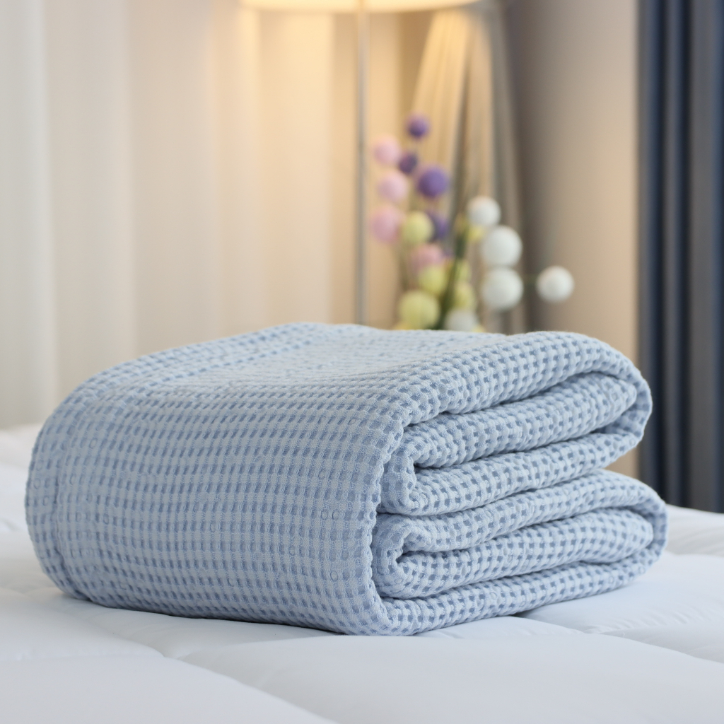 Chăn văn phòng K-Bedding By Everon chất vải Cotton Modal  Họa Tiết Tổ Ong  chăn sofa decor phòng ngủ