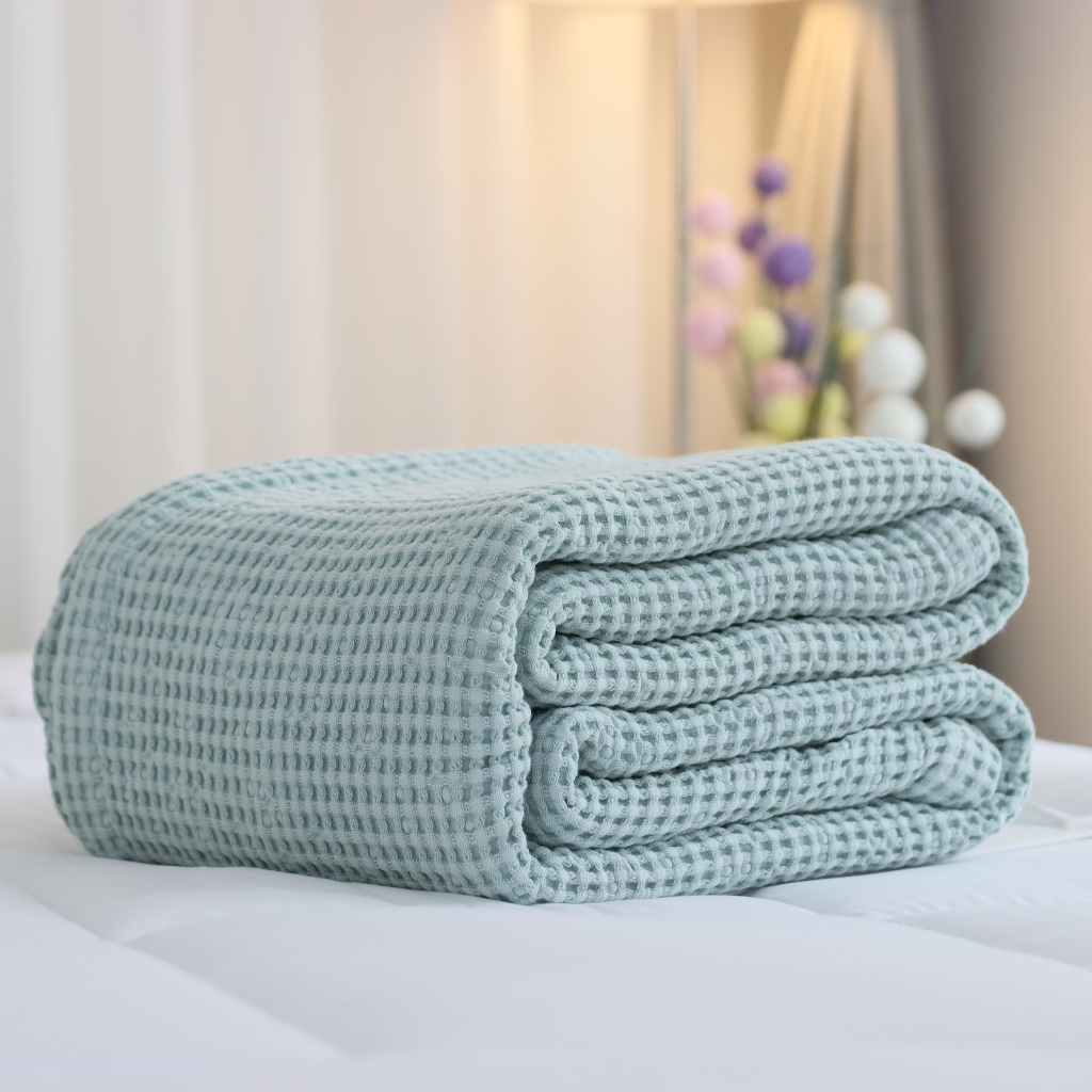 Chăn văn phòng K-Bedding By Everon chất vải Cotton Modal  Họa Tiết Tổ Ong  chăn sofa decor phòng ngủ