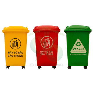 Thùng rác nhựa hdpe 30l có bánh xe