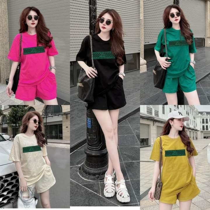 Đồ bộ thun mặc nhà cho nữ rẻ đẹp set đùi thể thao nữ bộ quần áo đùi nữ 3 SIZE 45-75KG chất thun coton co giãn