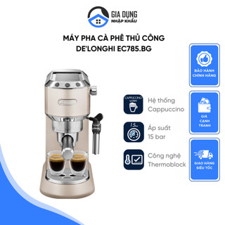 Máy pha cà phê delonghi dedica metallics ec785.gy, máy pha cafe, espresso, cappuccino, 1.1l, nhập đức, bh 12 tháng