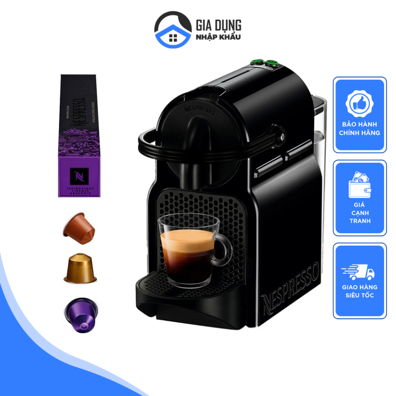Máy Pha Cà Phê Viên Nén Delonghi Nespresso Inissia EN 80.B, Máy Pha Cafe, 700ml, 19 Bar, Nhập Đức, BH 12 Tháng