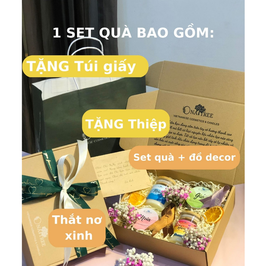 Set Quà Tặng Nến Thơm ONATREE 8 Mùi Hương Tặng Sinh Nhật Bạn Gái Bạn Trai
