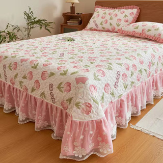 Sét ga gối cottong trần phủ bèo ren cao cấp hoa nhí kiểu hàn