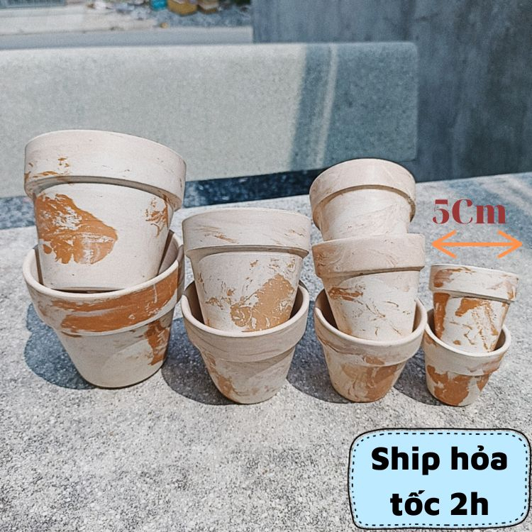 Chậu Đất Nung Men Loang CAO CẤP, Chậu Trồng Sen Đá Màu Loang Đẹp