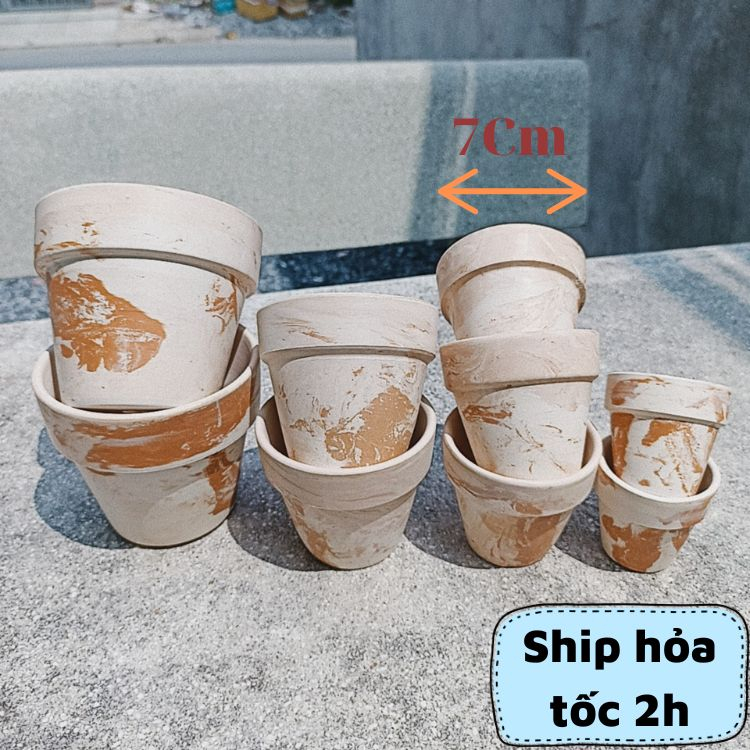 Chậu Đất Nung Men Loang CAO CẤP, Chậu Trồng Sen Đá Màu Loang Đẹp