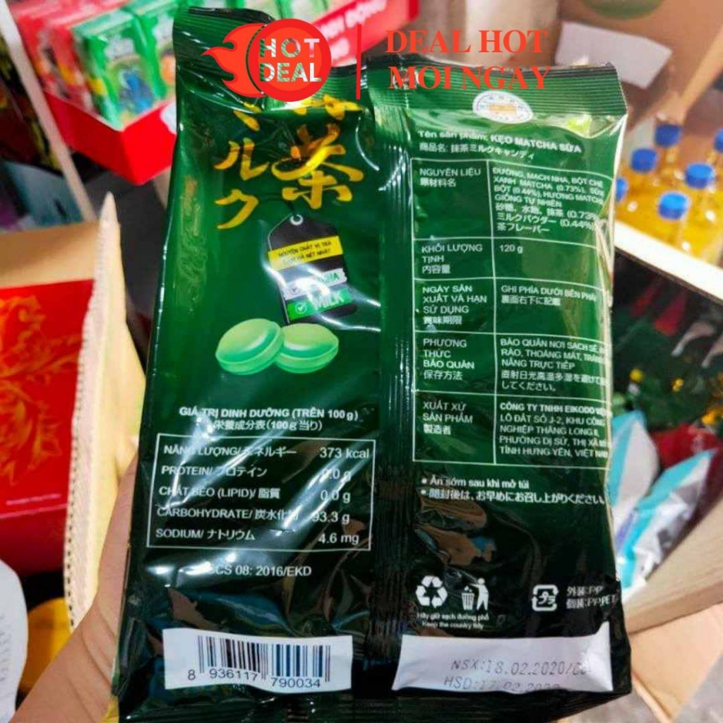 Kẹo Matcha Sữa Eikodo Nhật Bản Gói 120G